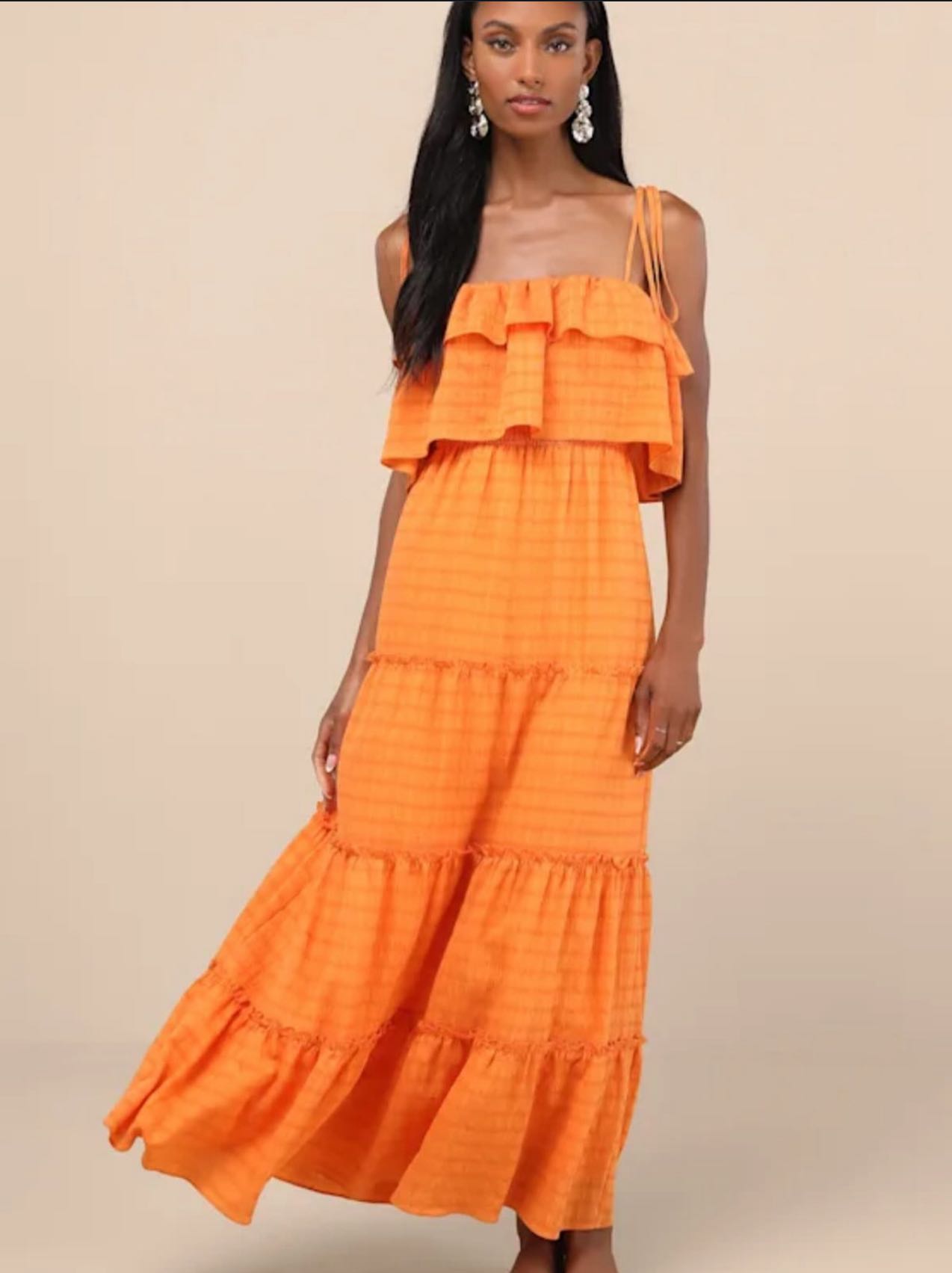 Orange Textured Tie Strap
