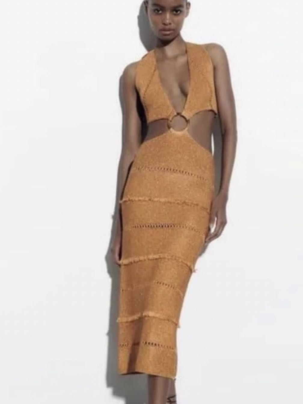Gold crochet maxi