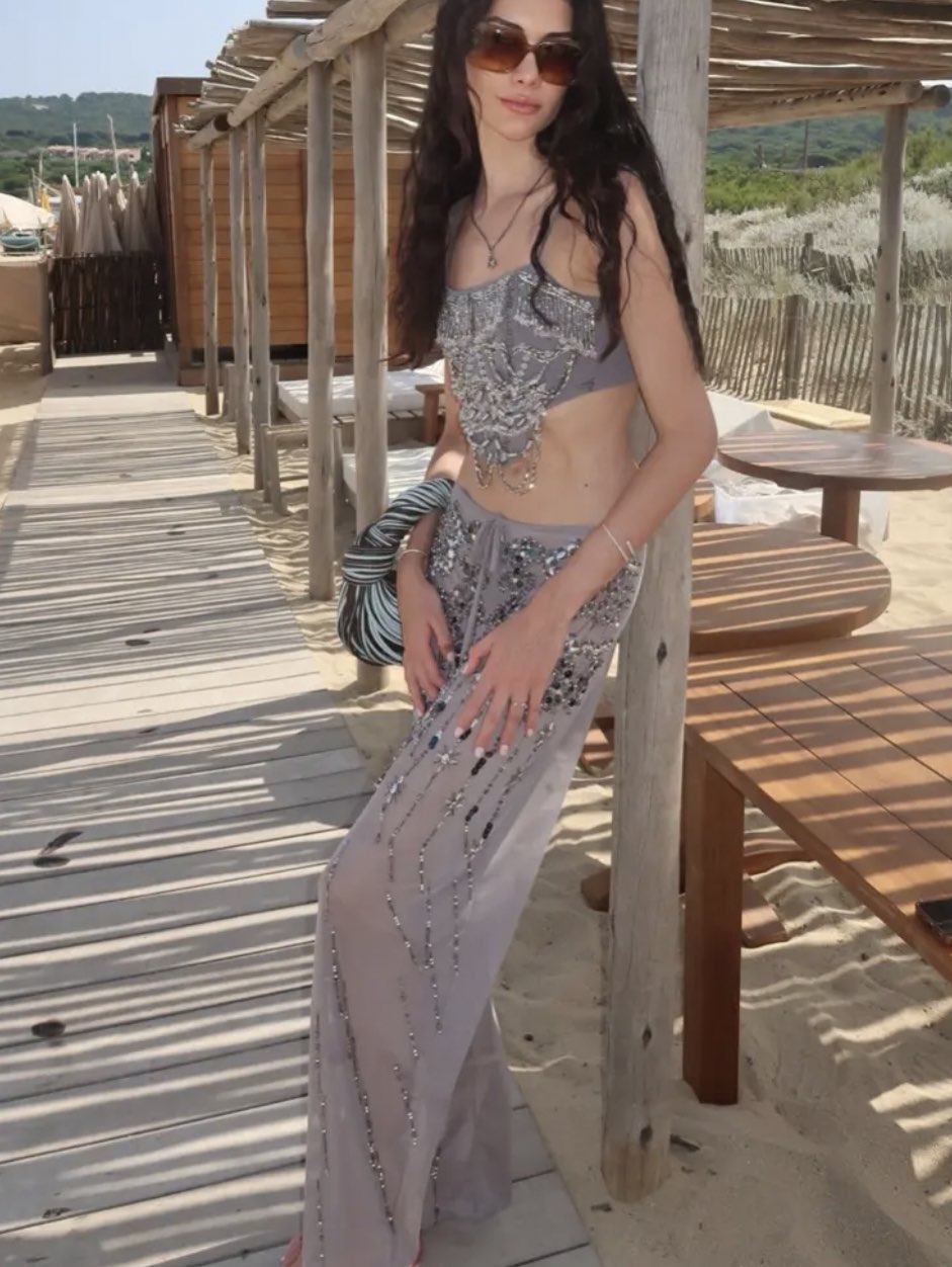 Embellished Sequin Two-Piece Set