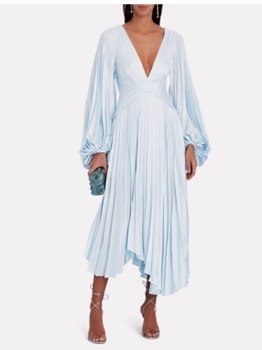 Pleated Satin Dress