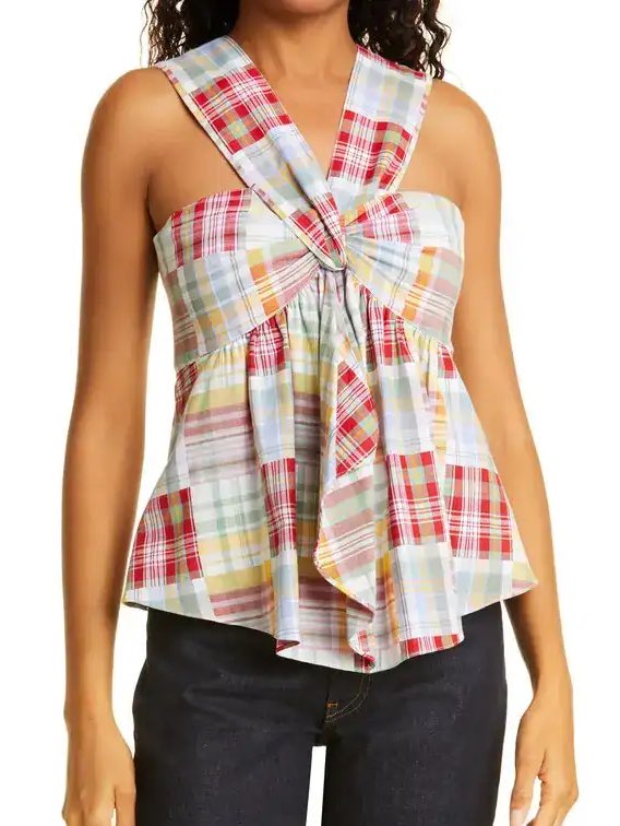 Plaid ruffle top