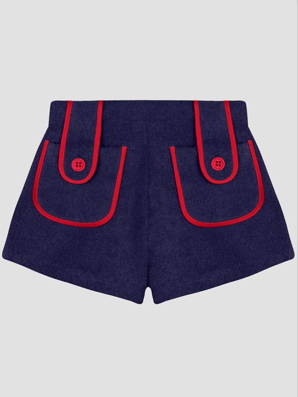 Navy Blue Shorts with Red Trim
