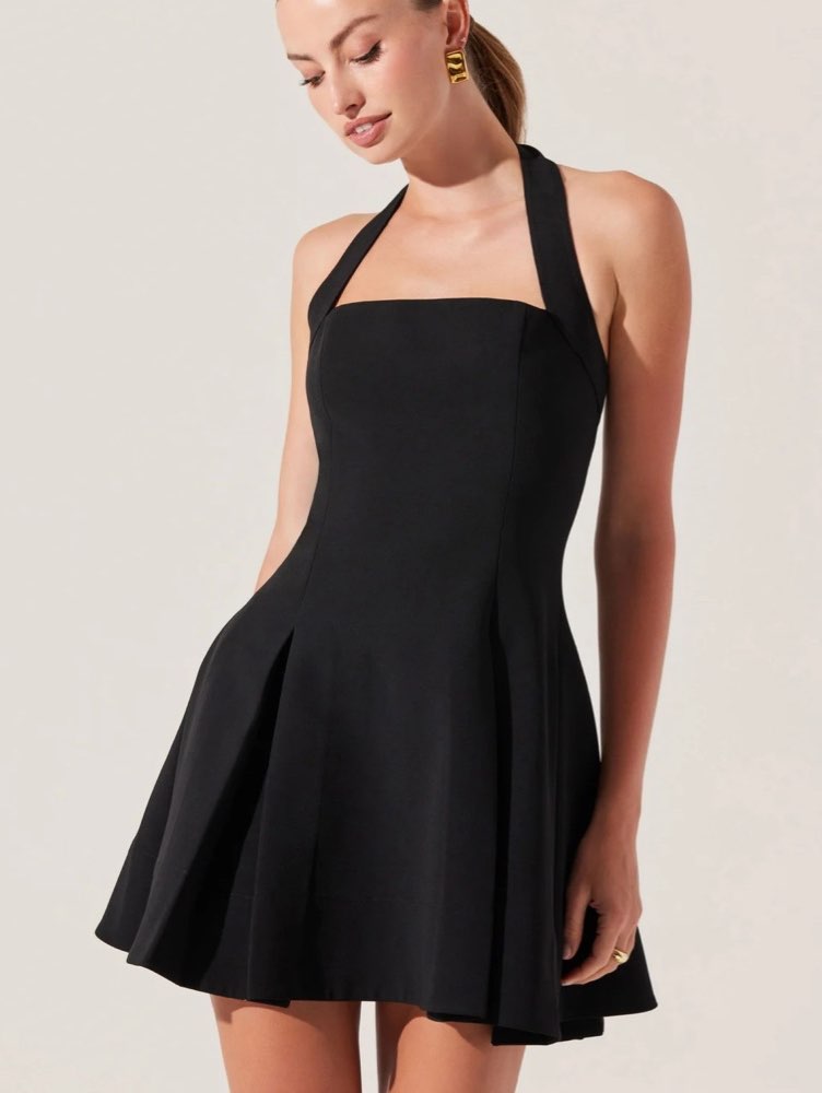 Black Halter Mini Dress