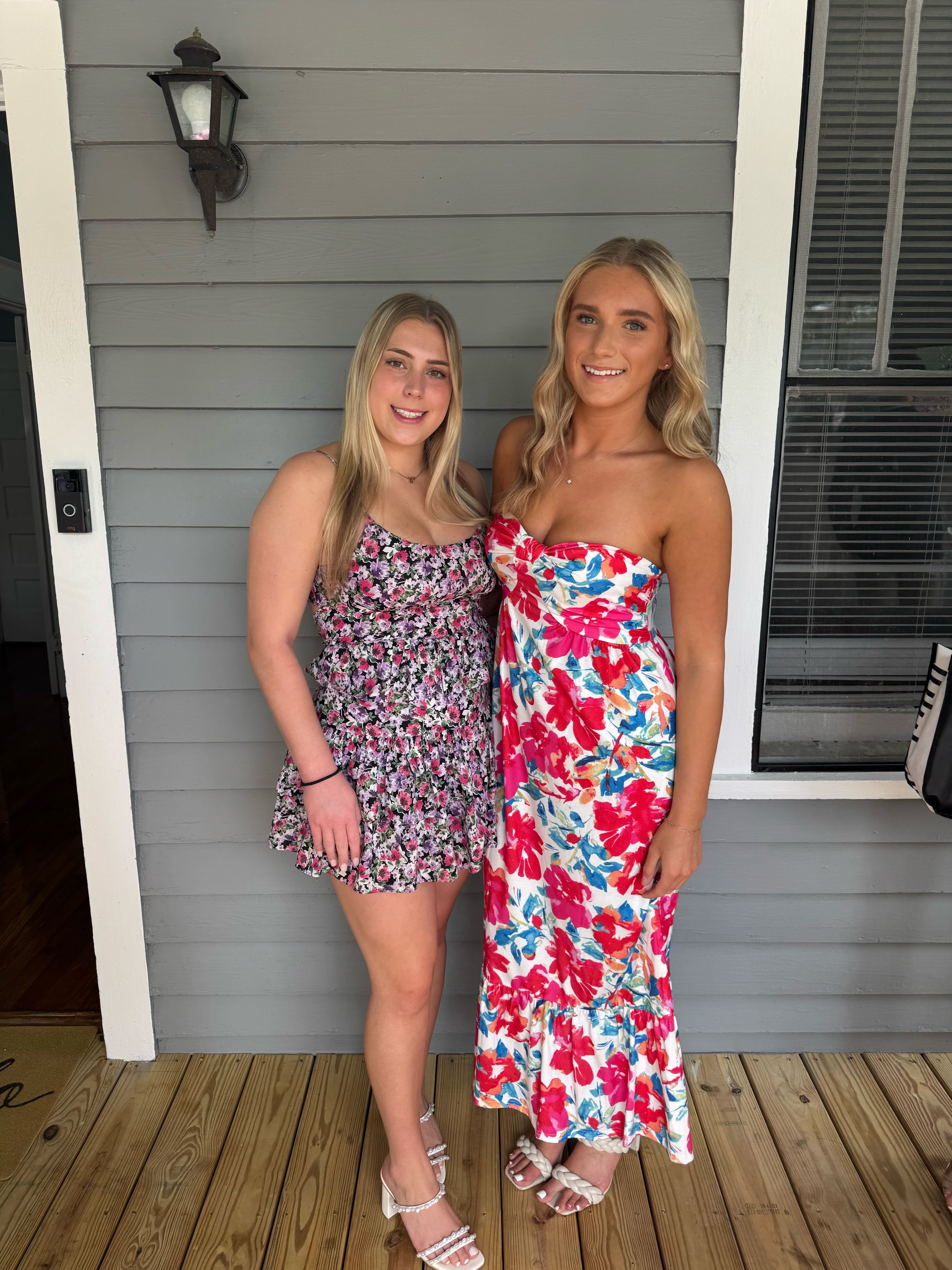 Long pink floral dress