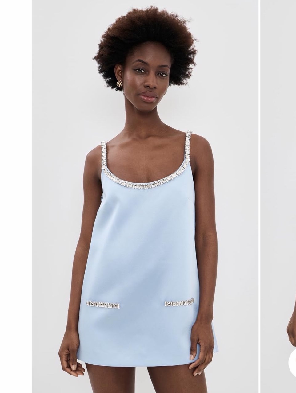 Light Blue Rhinestone Mini Dress