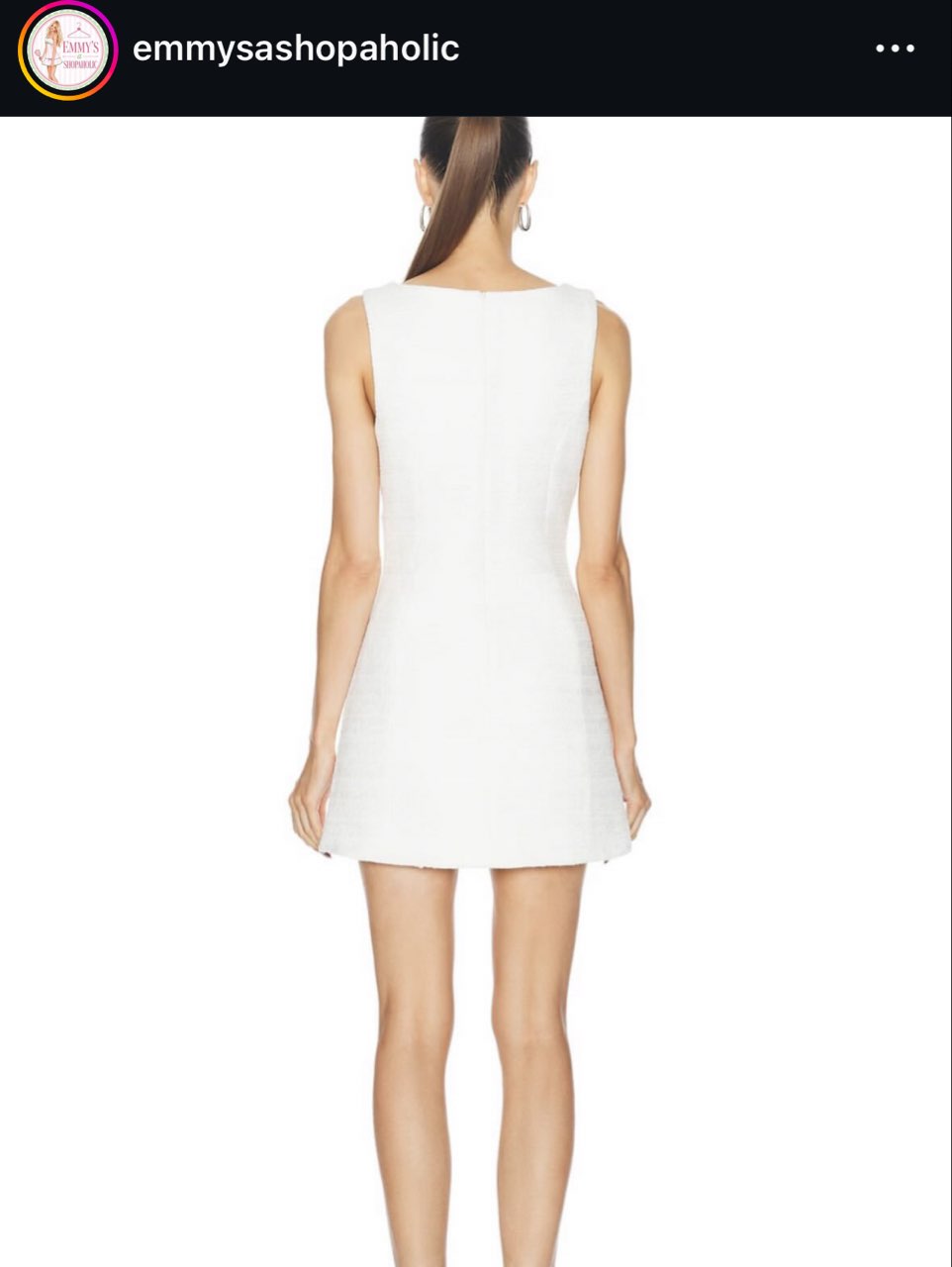 White Button Accent Mini Dress