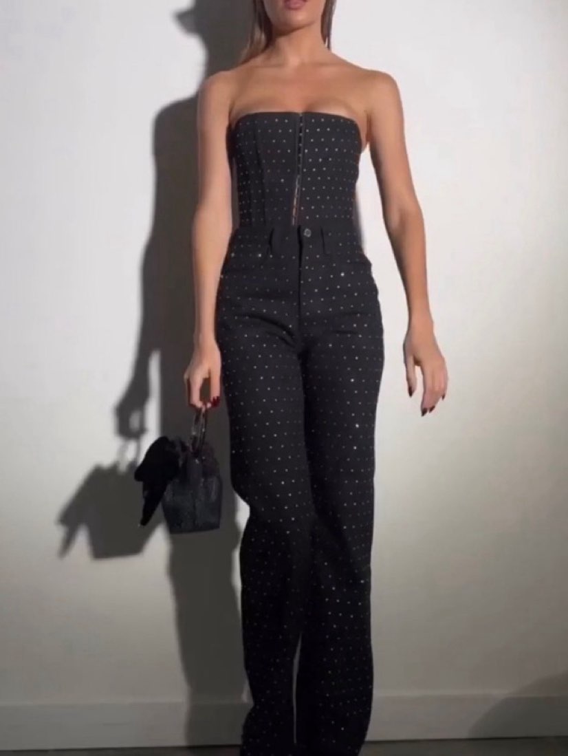 Studded Black Corset Top
