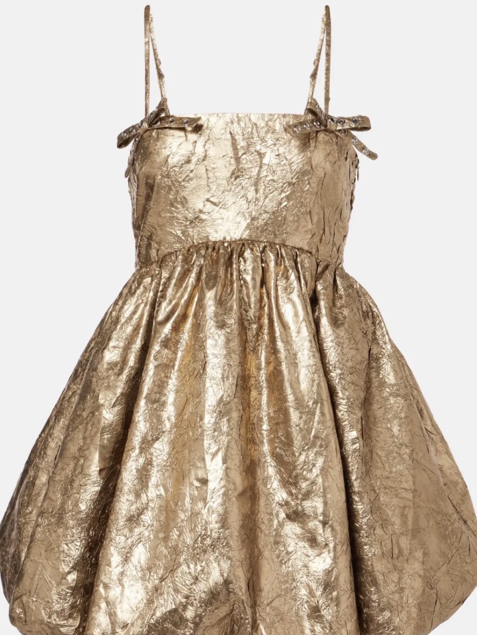 Ganni SHIBORI PLEAT STRAP MINI DRESS