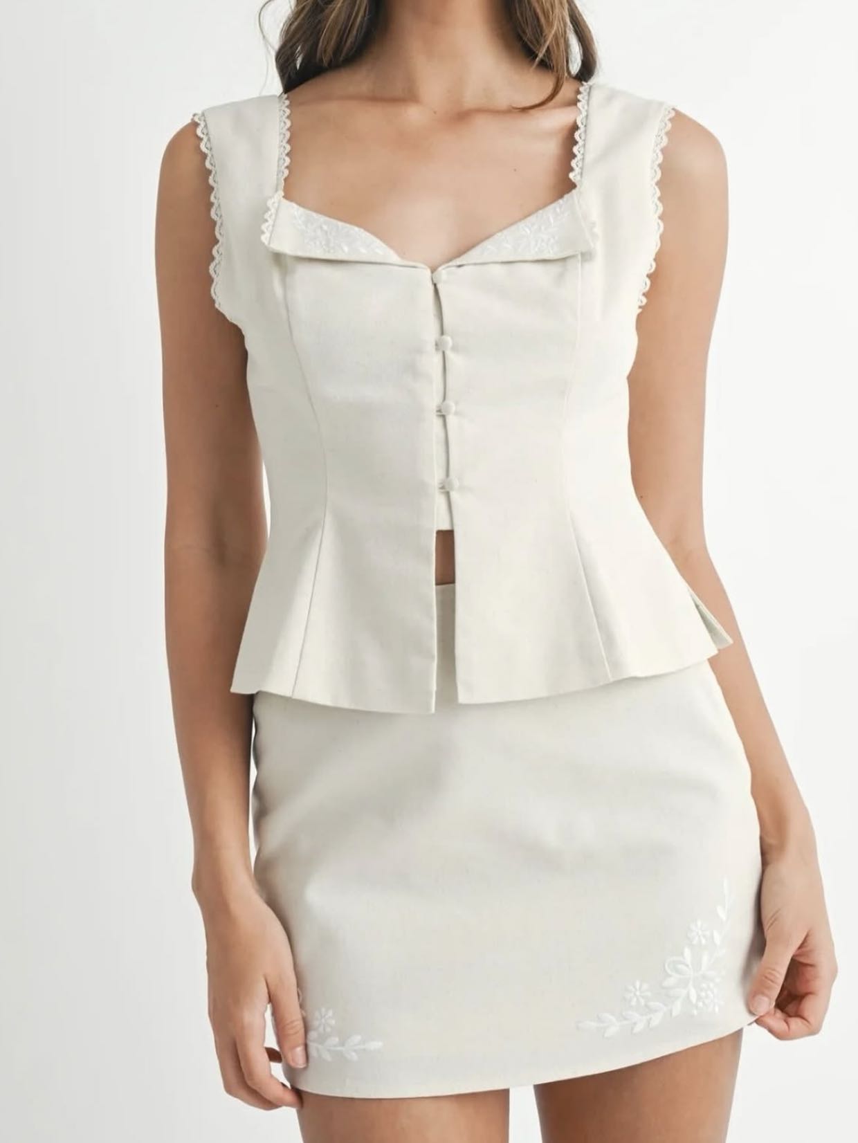 Two piece mini skirt set