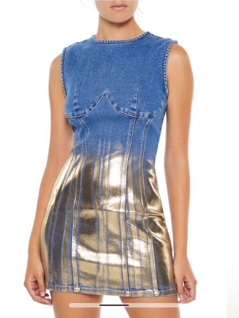 Denim and Gold Dress