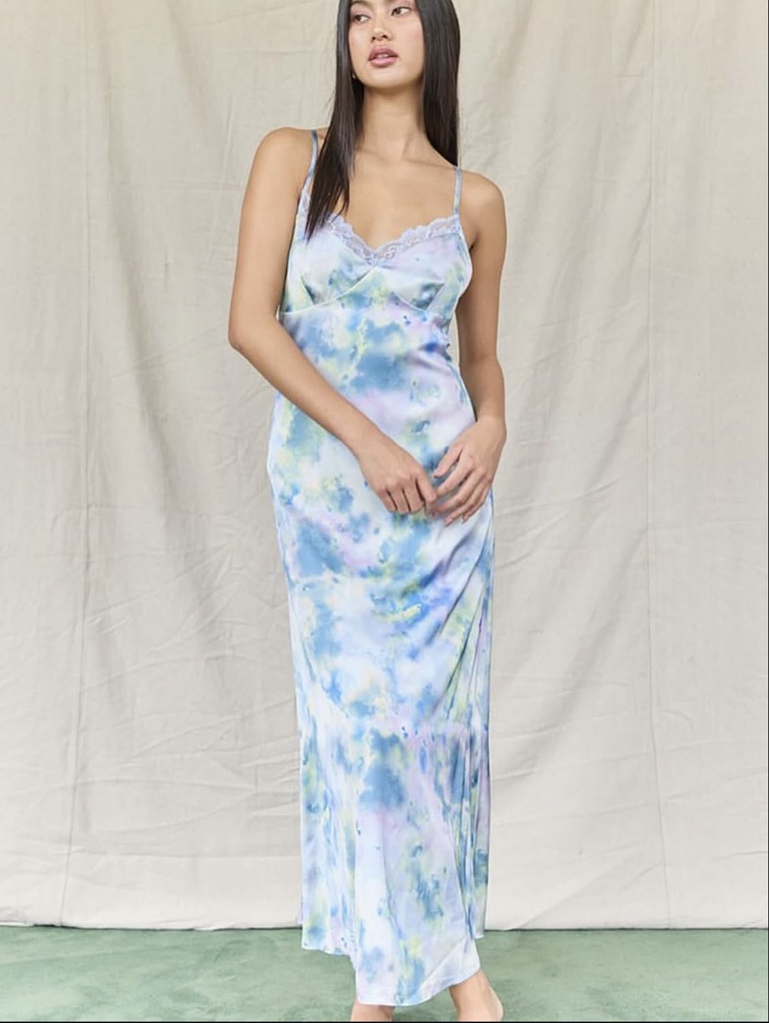 Watercolor silk dress