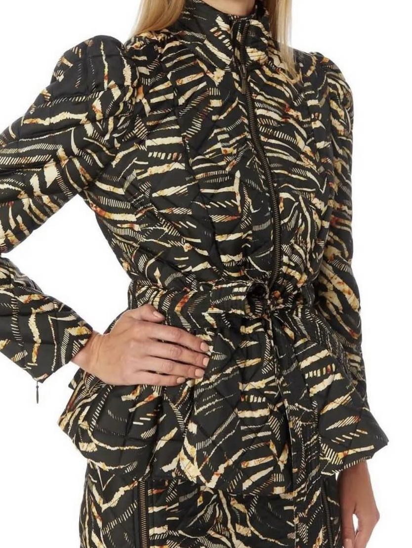 Patterned Puff Sleeve Jacket