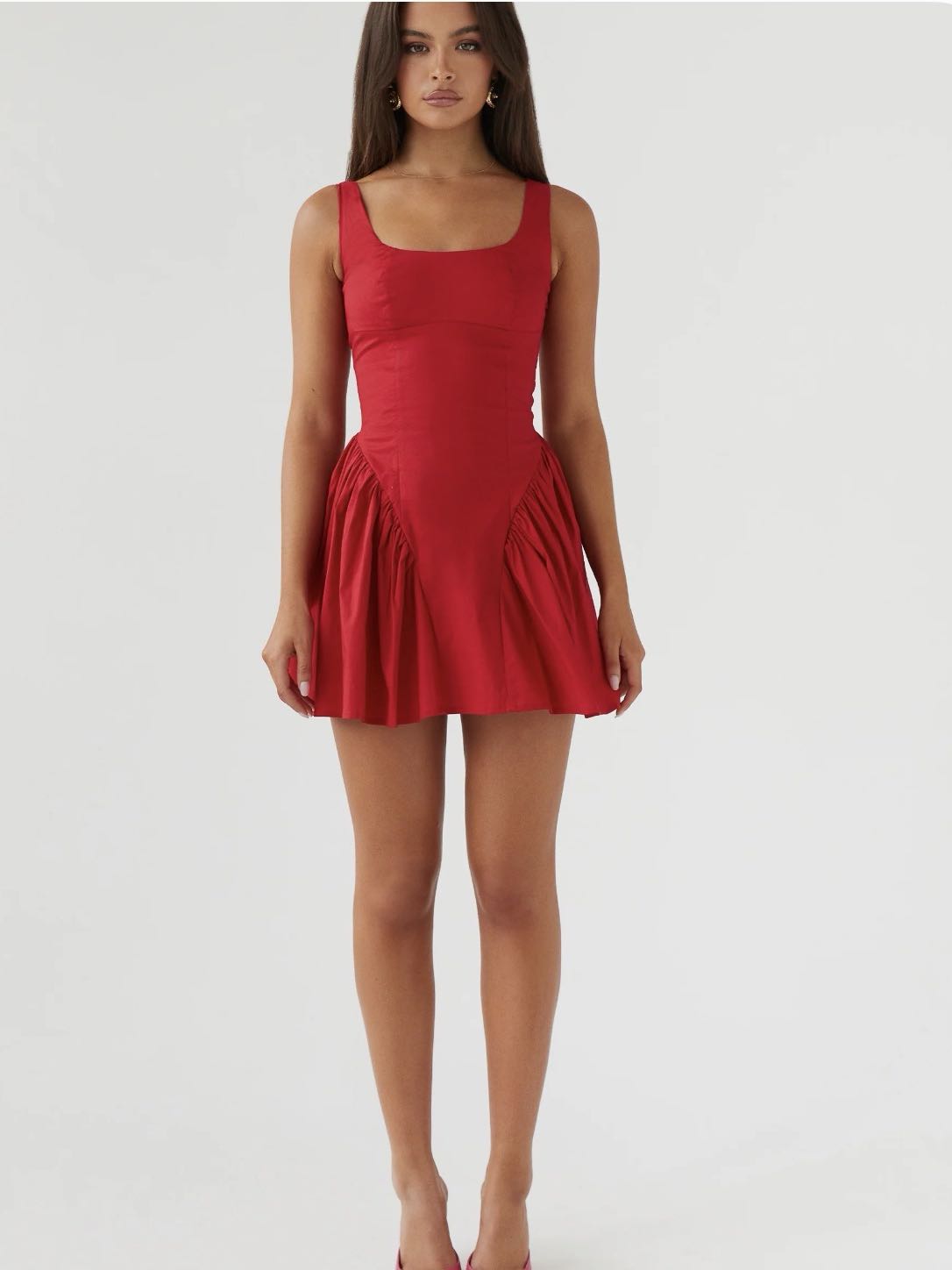 Red mini dress