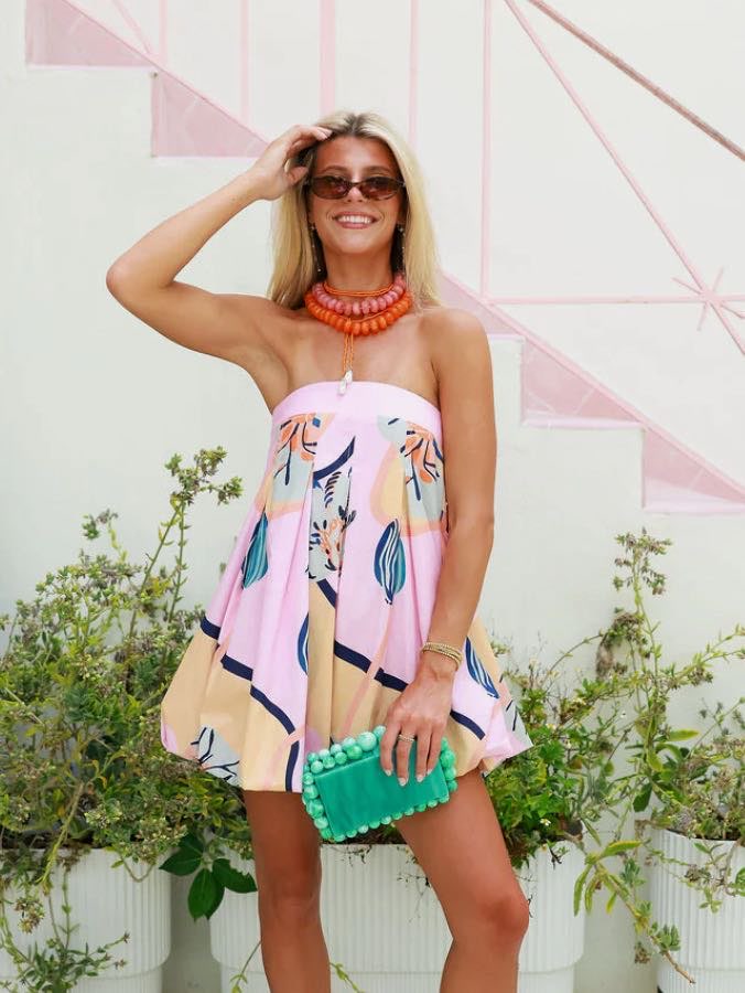 Cocolillys pink strapless dress