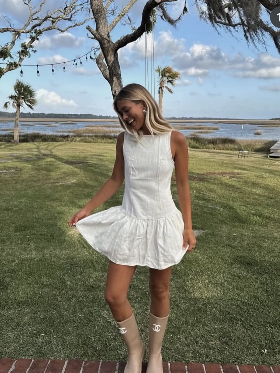 Fancy D White Denim Dress