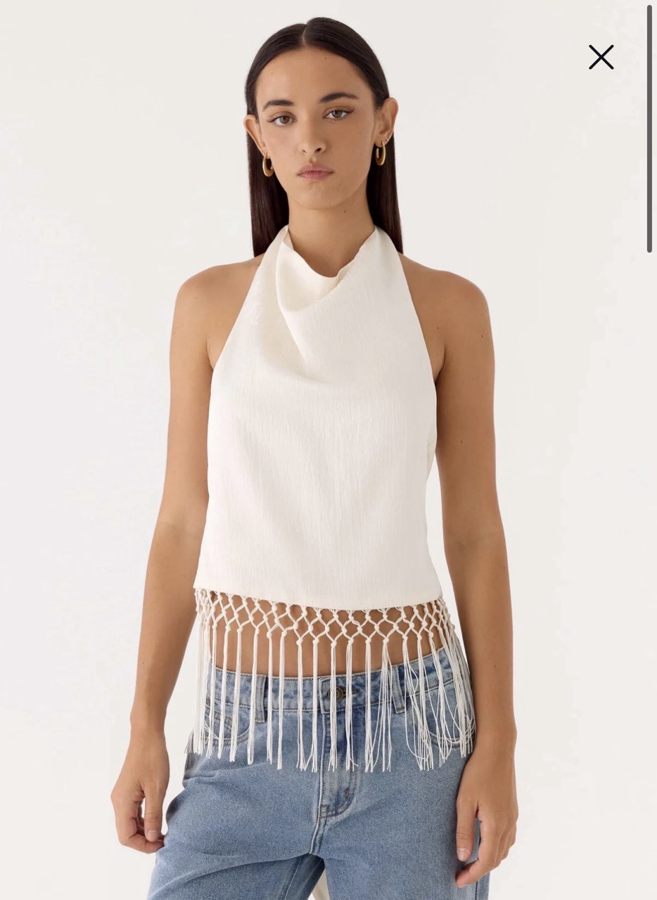 Cowl Neck Fringe Set