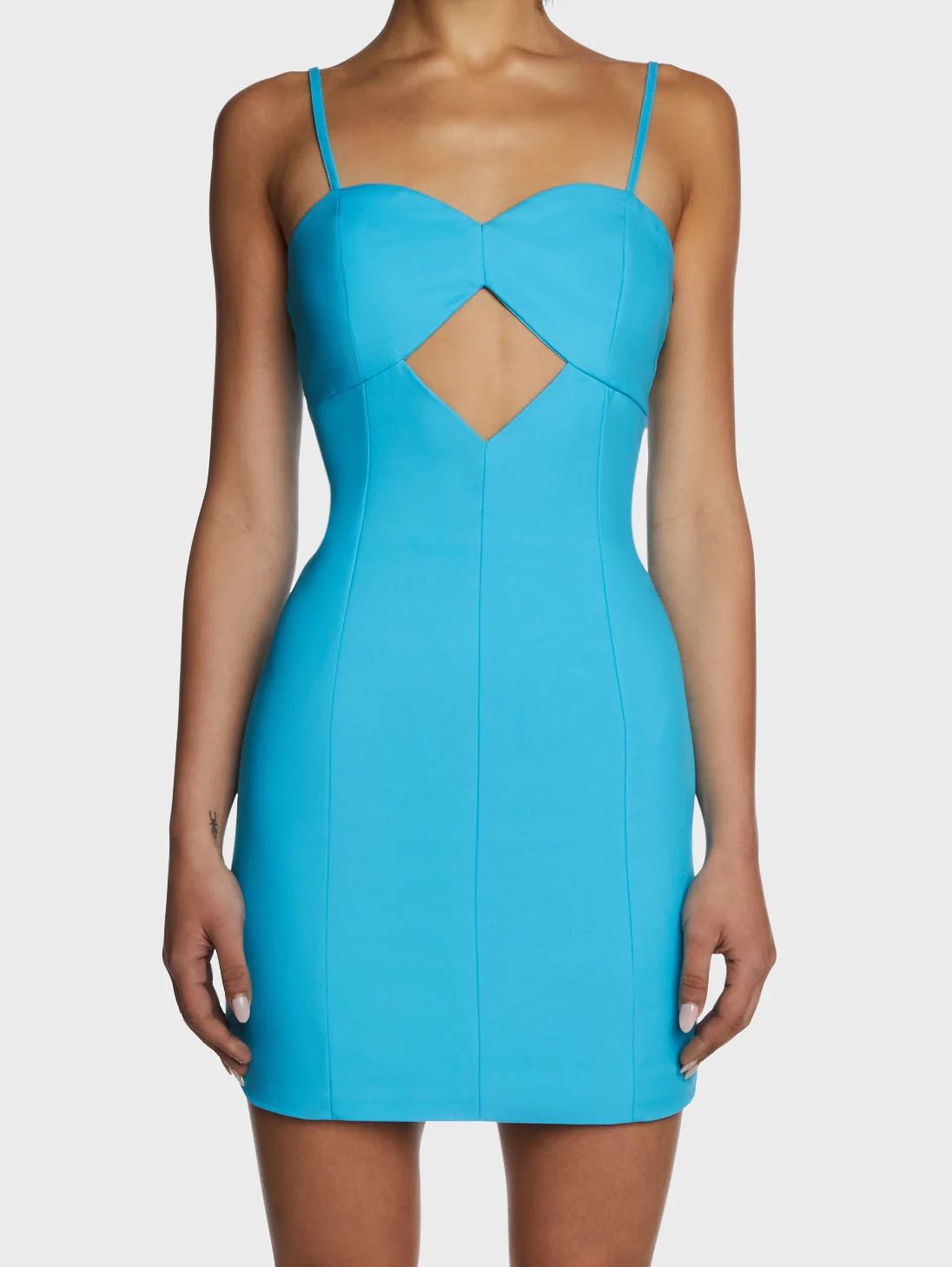 Blue cutout mini dress