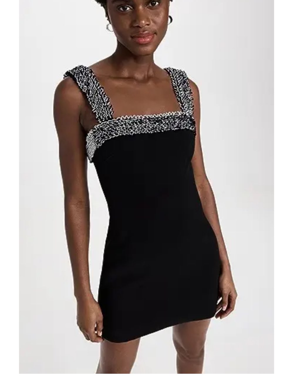 Black Mini Dress with Woven Straps