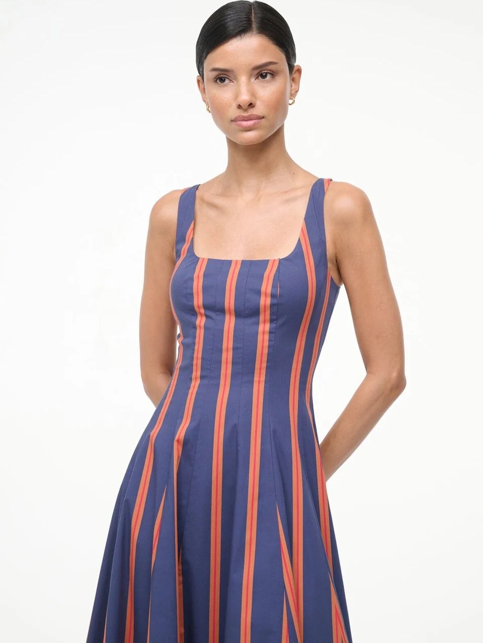 Staud wells dress in railroad stripe