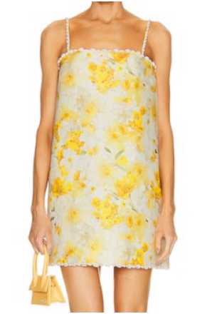 Cream and Yellow Floral Mini Dress