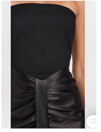 Black Strapless Satin Maxi Dress