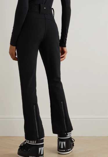 Black Flared Ski Pants with Stirrups