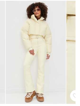 Cream Cropped Puffer Ski Set