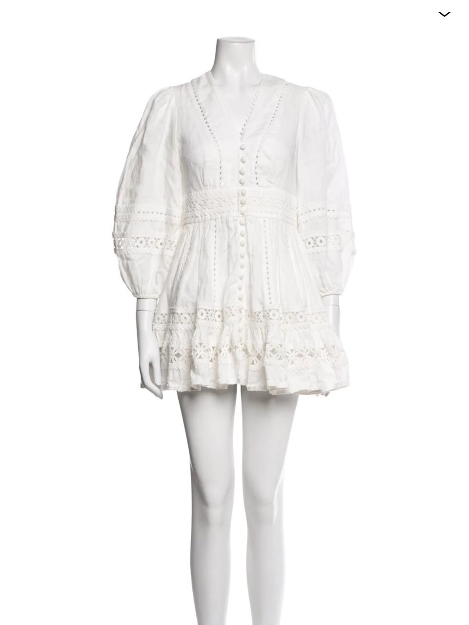 White Eyelet Lace Mini Dress