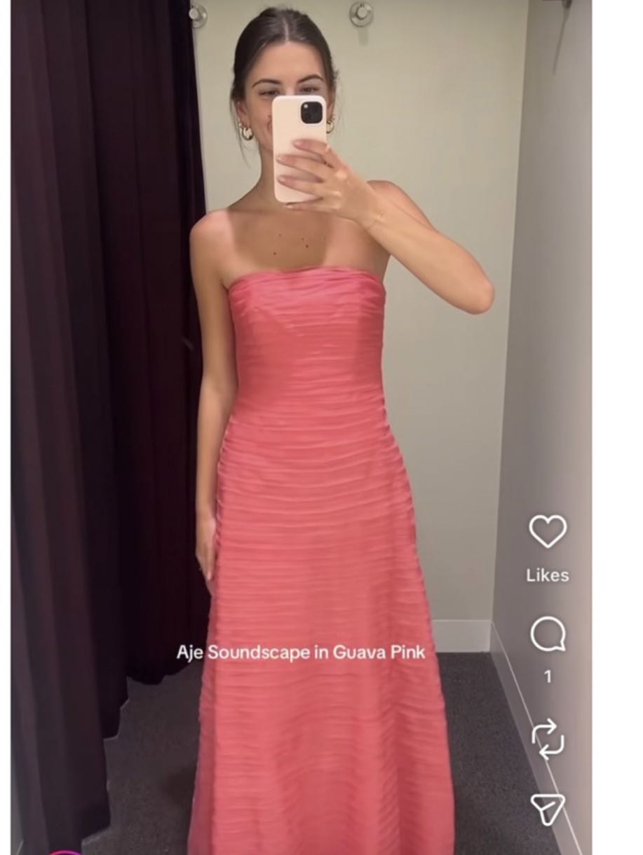 Strapless Pink Maxi Dress