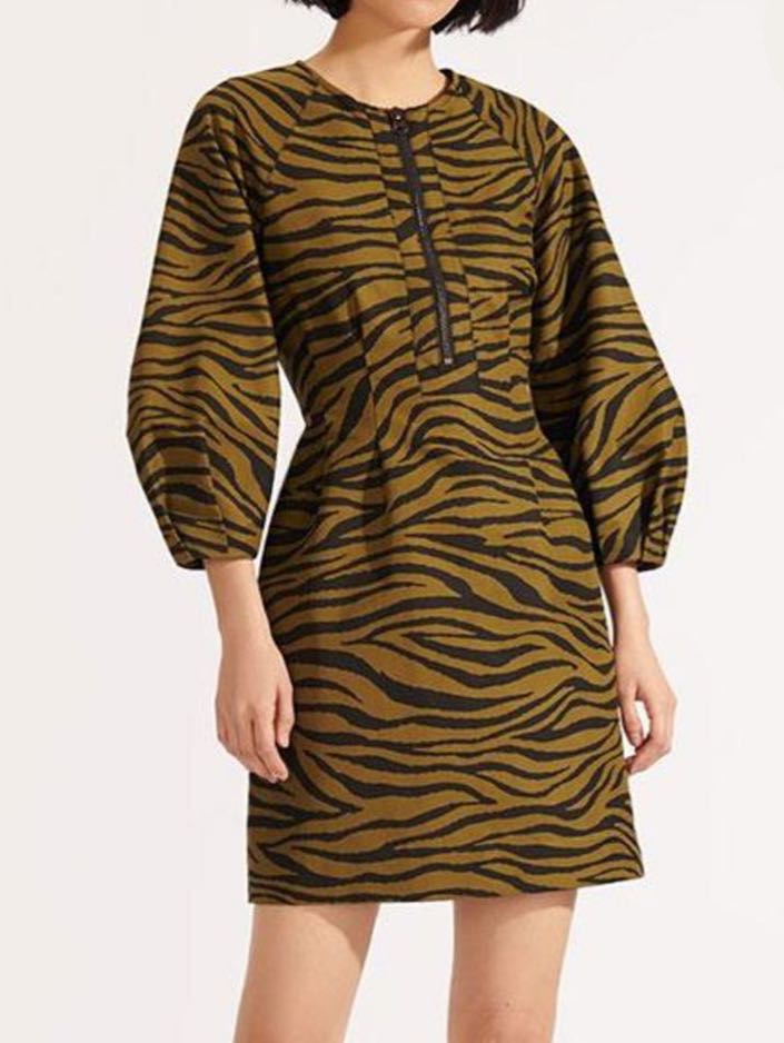 Zebra long sleeve dress