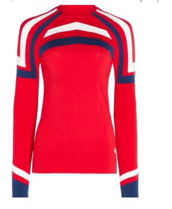Red Colorblock Long-Sleeve Base Layer Top