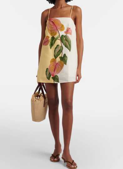 Agua by Agua Bendita Anthurium Print Mini Dress