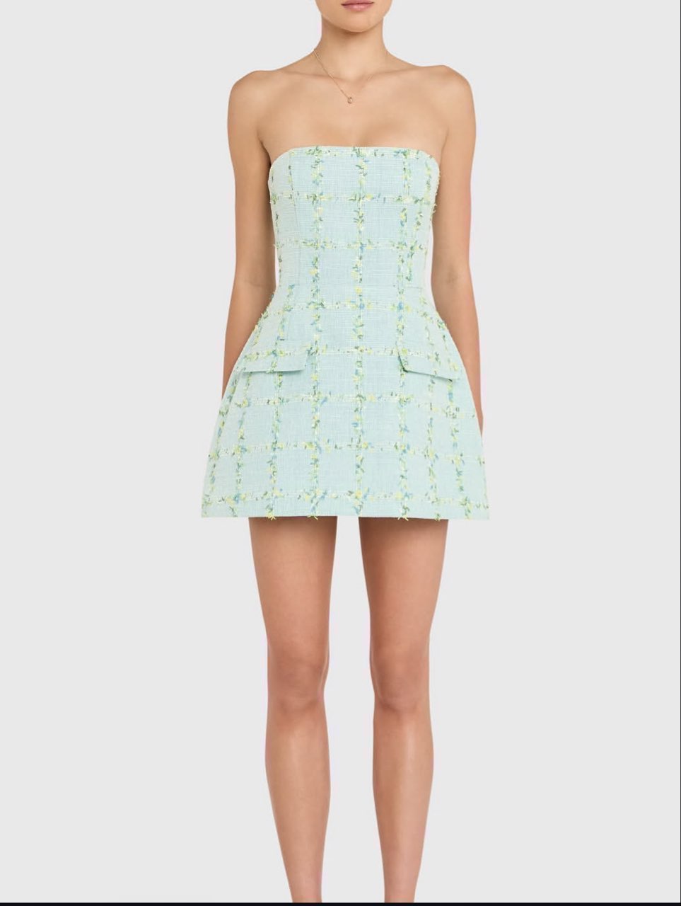 Amanda Uprichard Strapless Bethany Skort Romper in Aquamarine size XS