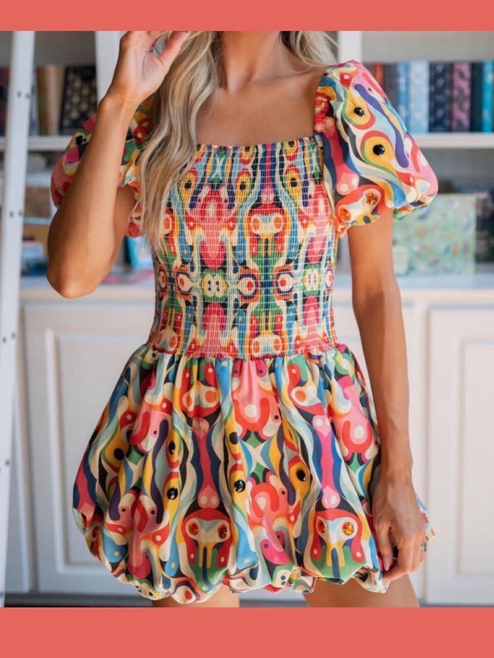 Bejeweled bubble dress