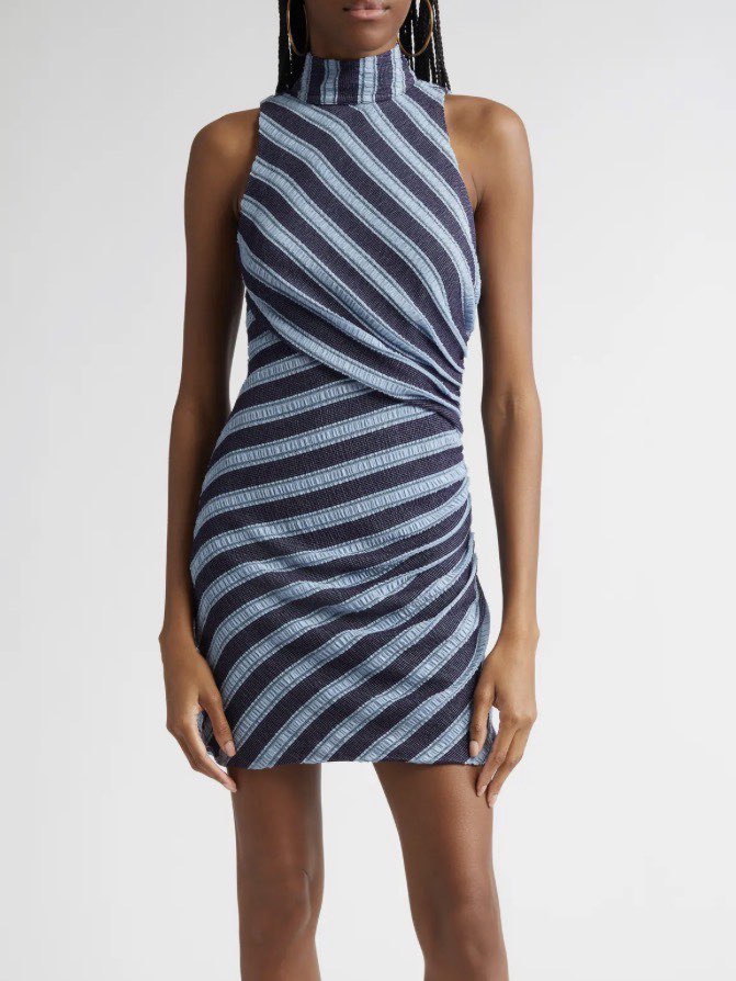 Stripped blue mini dress