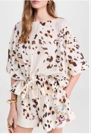 Abstract Spotted Print Drawstring Shorts