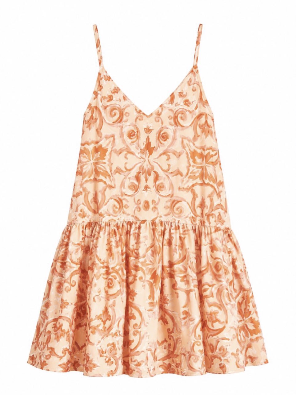Orange Print Mini Dress
