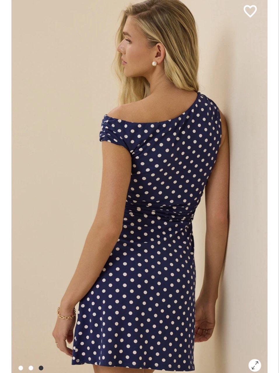 Navy Blue Polka Dot Mini Dress