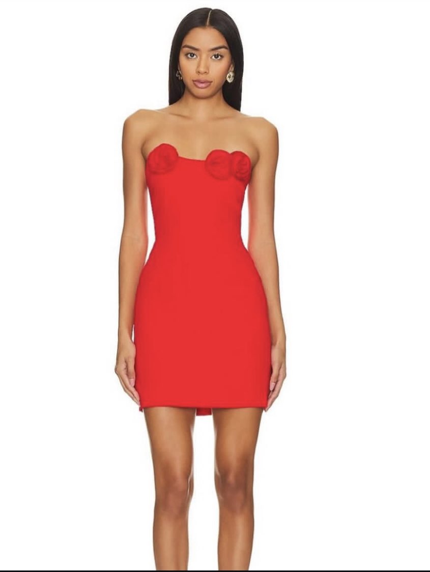 Red Strapless Mini Dress