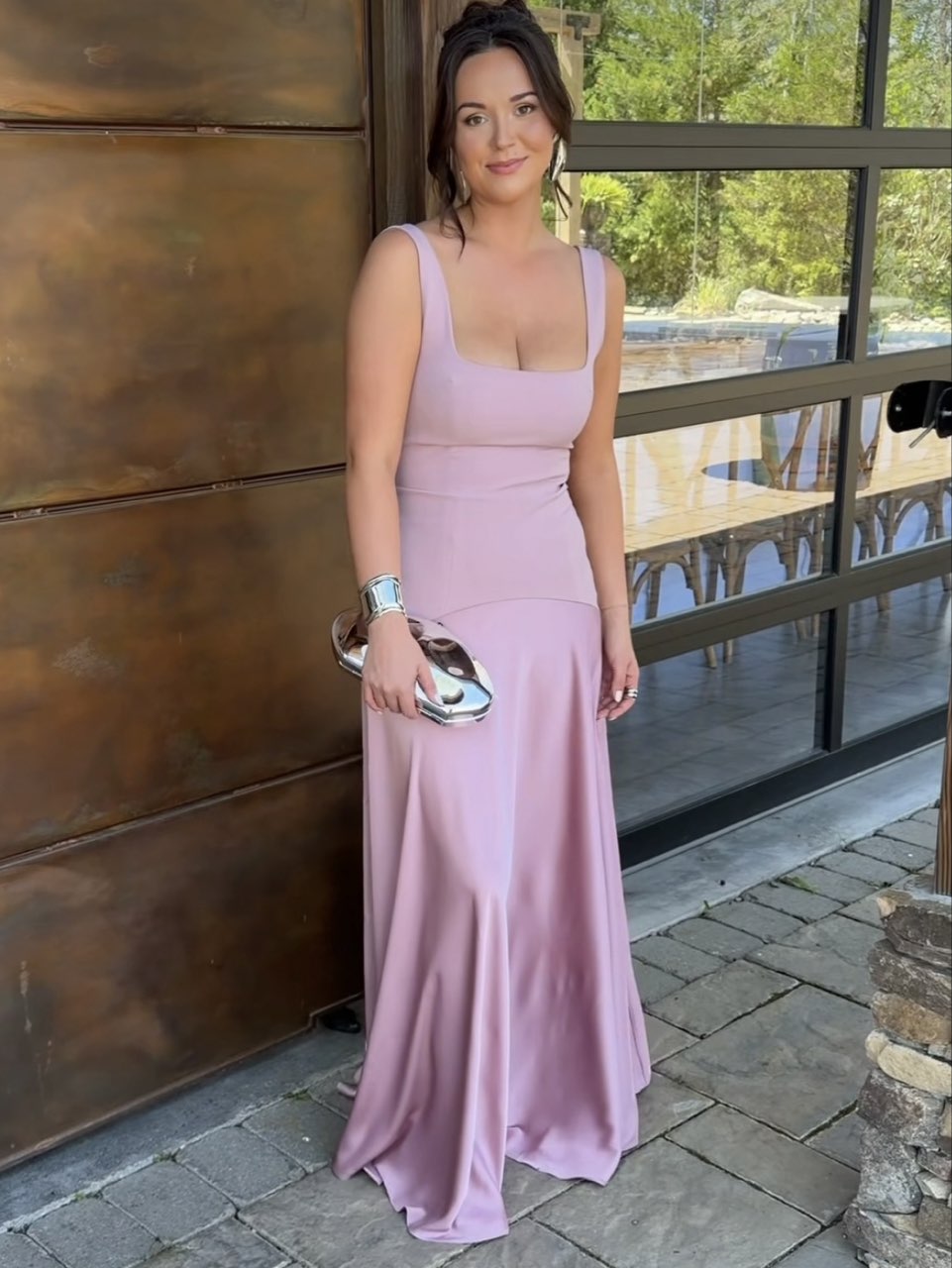 Lilac Satin Gown