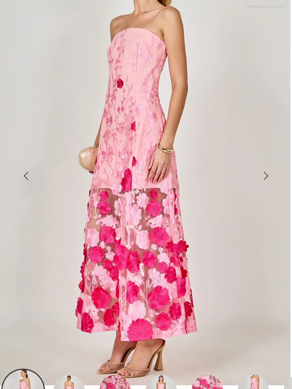 Floral Appliqué Maxi Dress