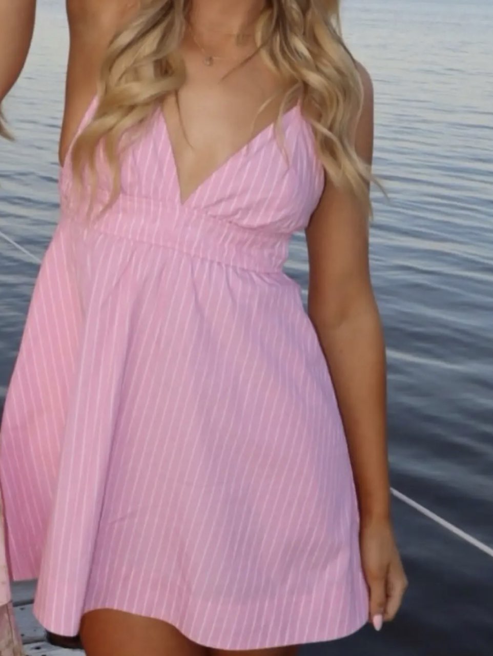 Pink Striped Mini Dress