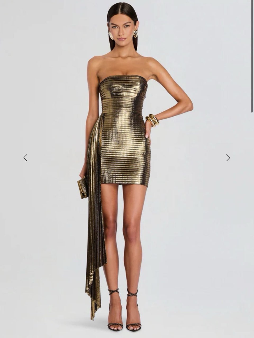 Gold mini dress