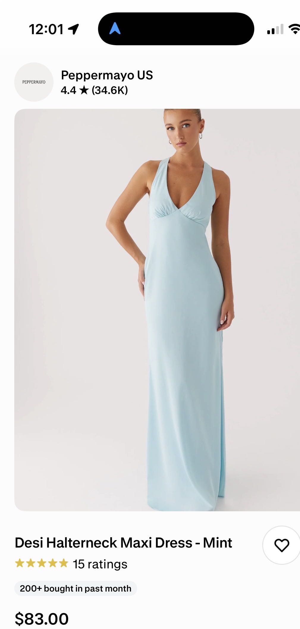 Blue Halterneck Maxi Dress