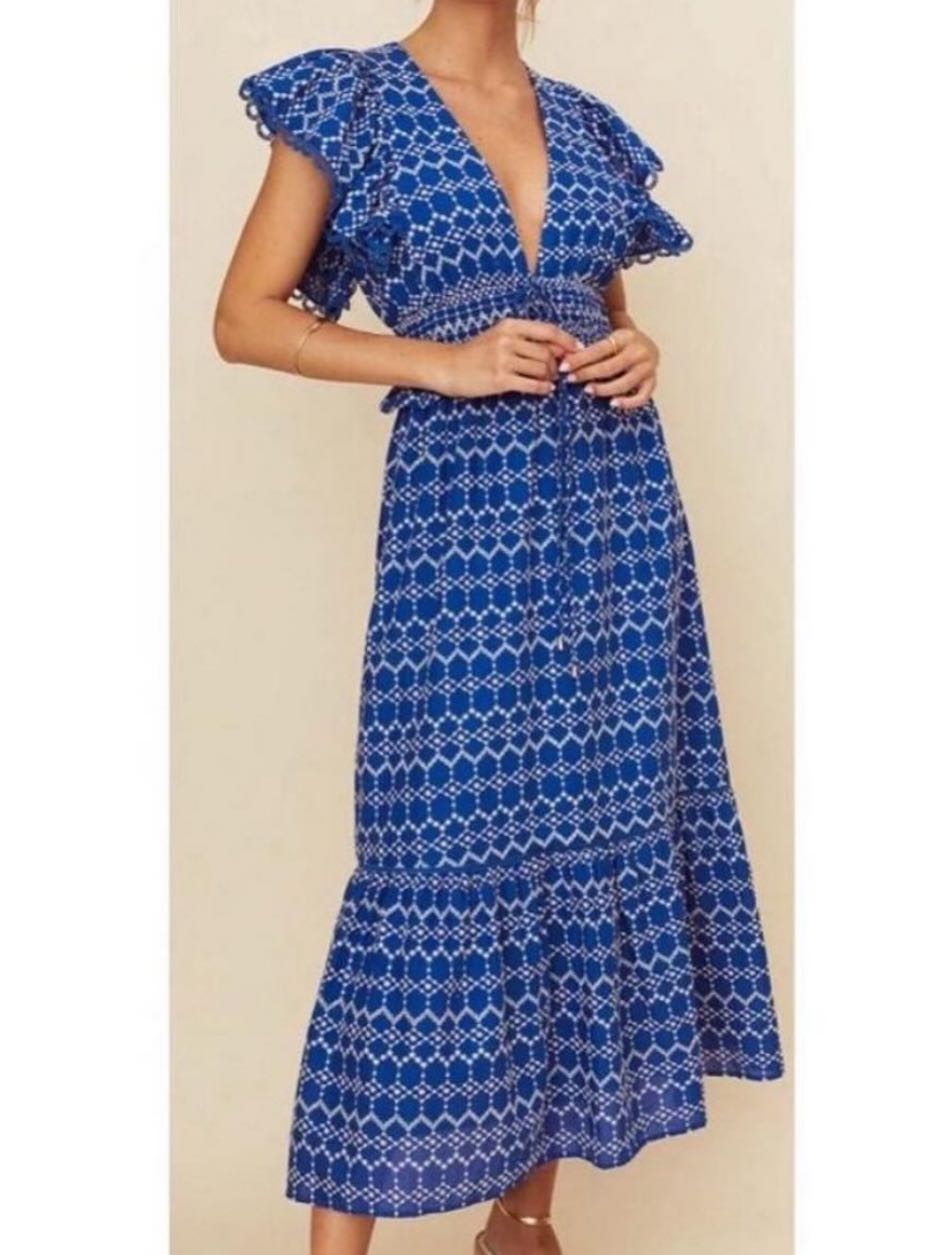 Blue & white maxi