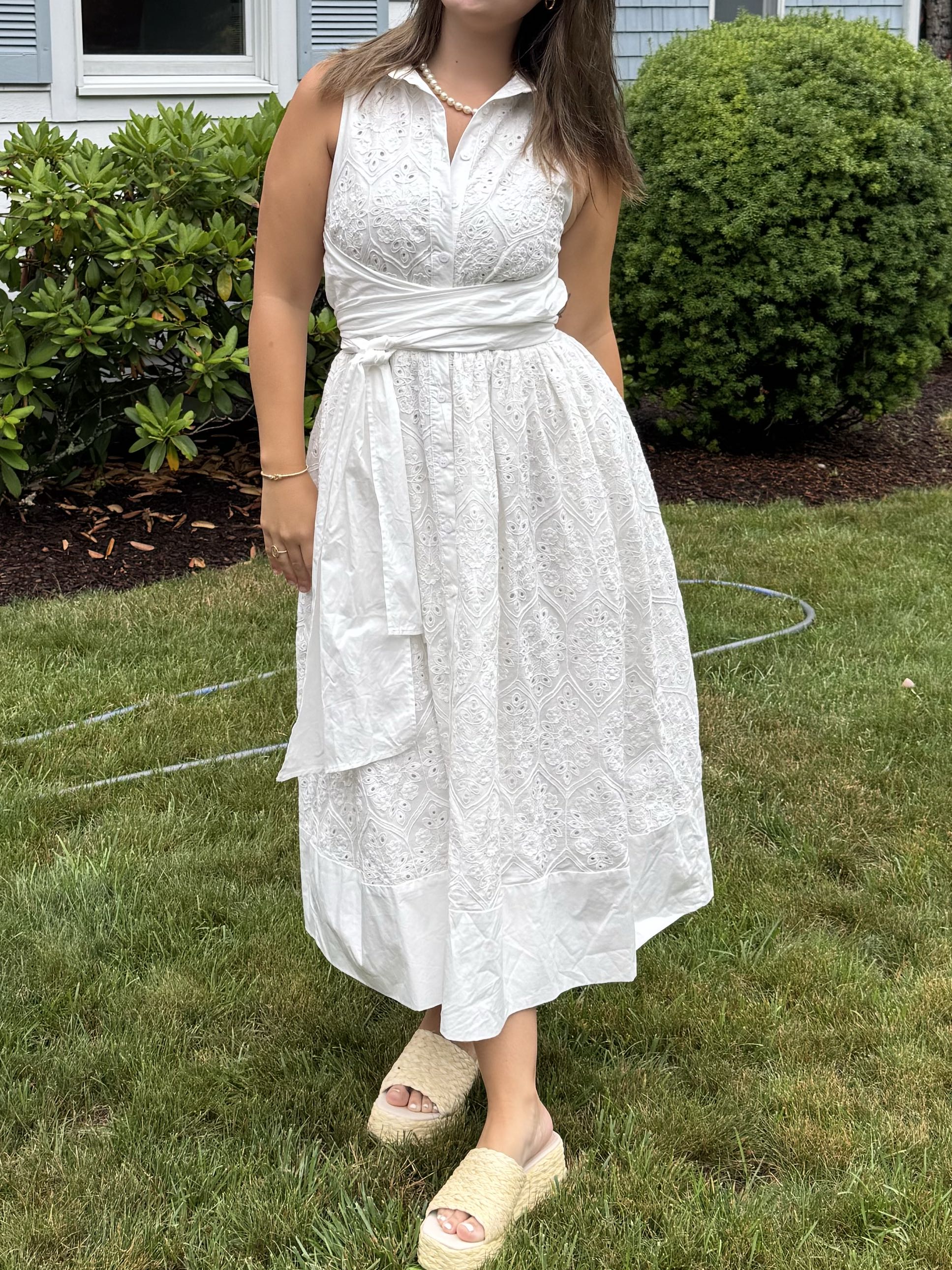 Long White Eyelet Dress