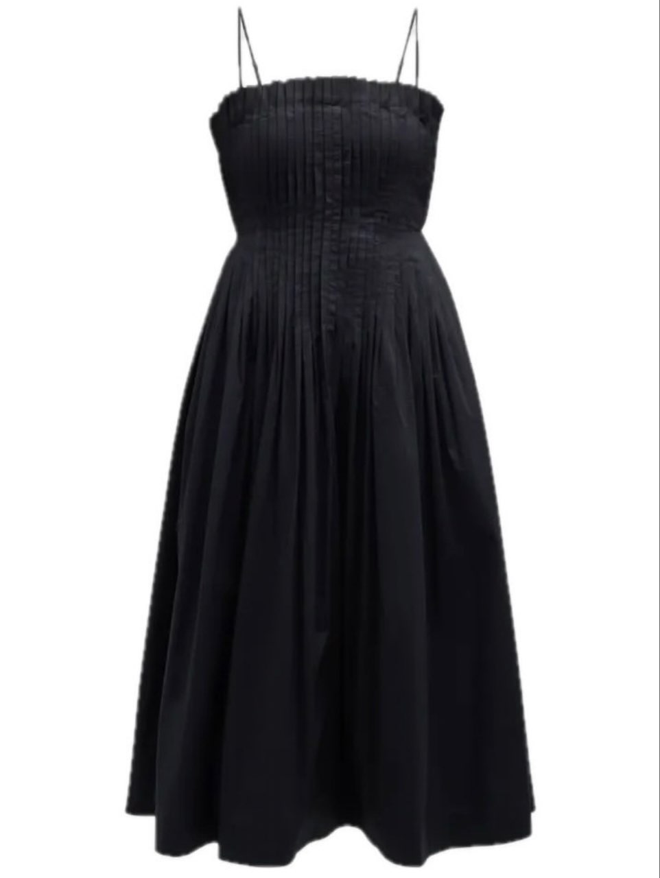 Black Pleated Midi Dress