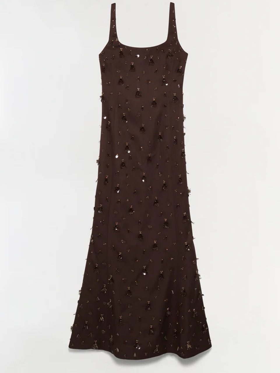 Embellished Square-Neck Maxi Dress