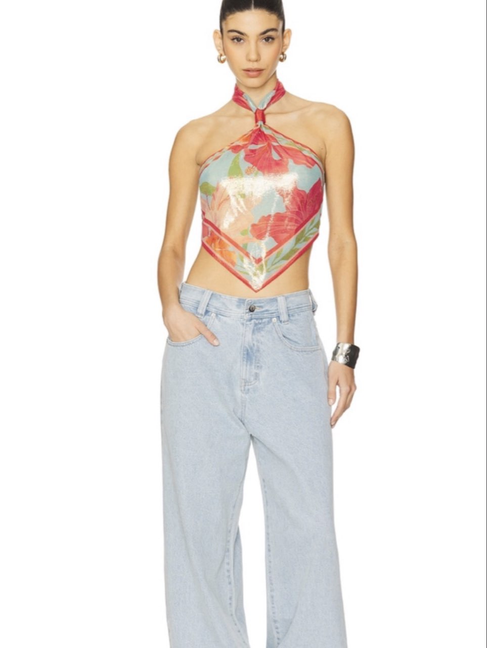 Floral Halter Scarf Top