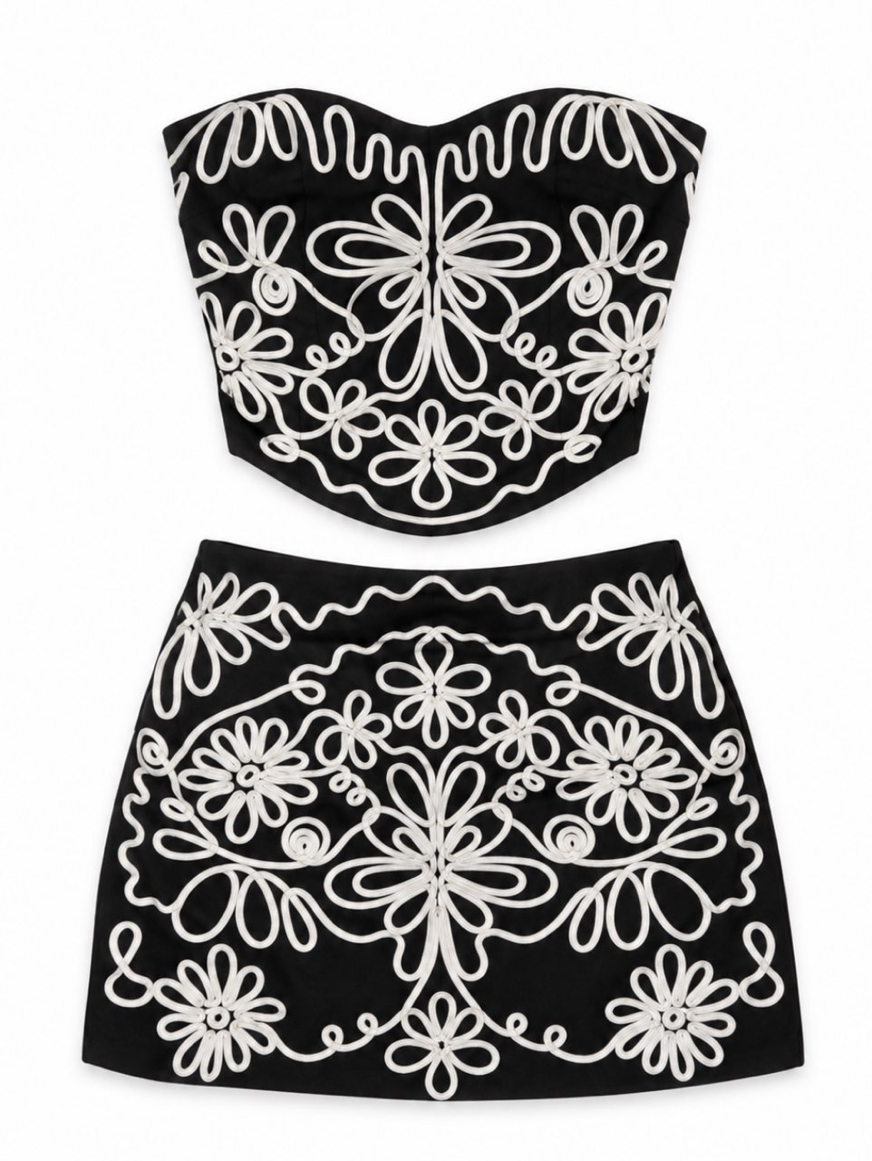 Black and White Skirt Set